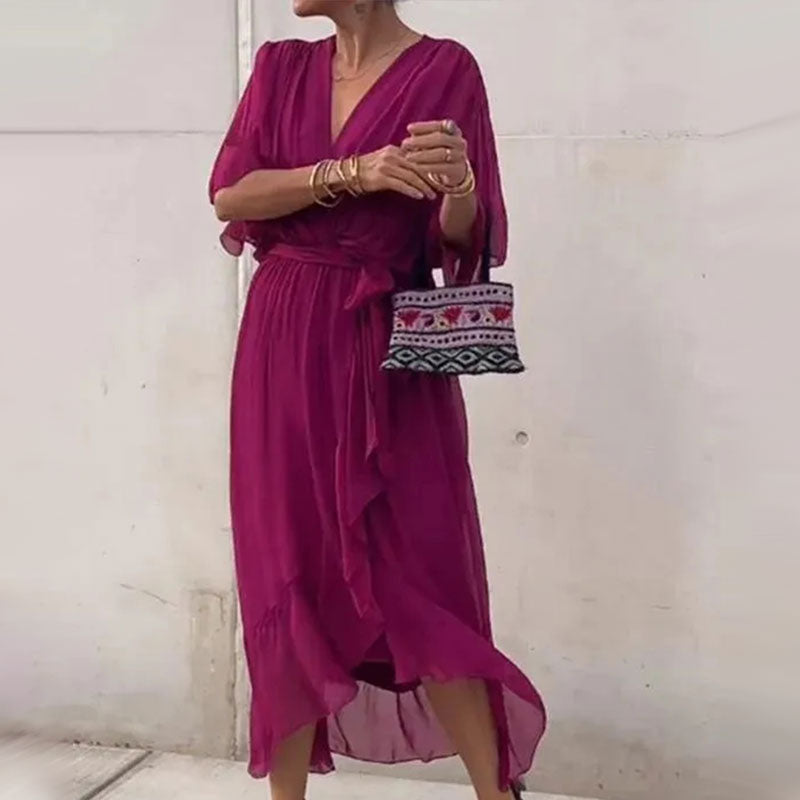 Robe Midi Femme Chic Nouée 4