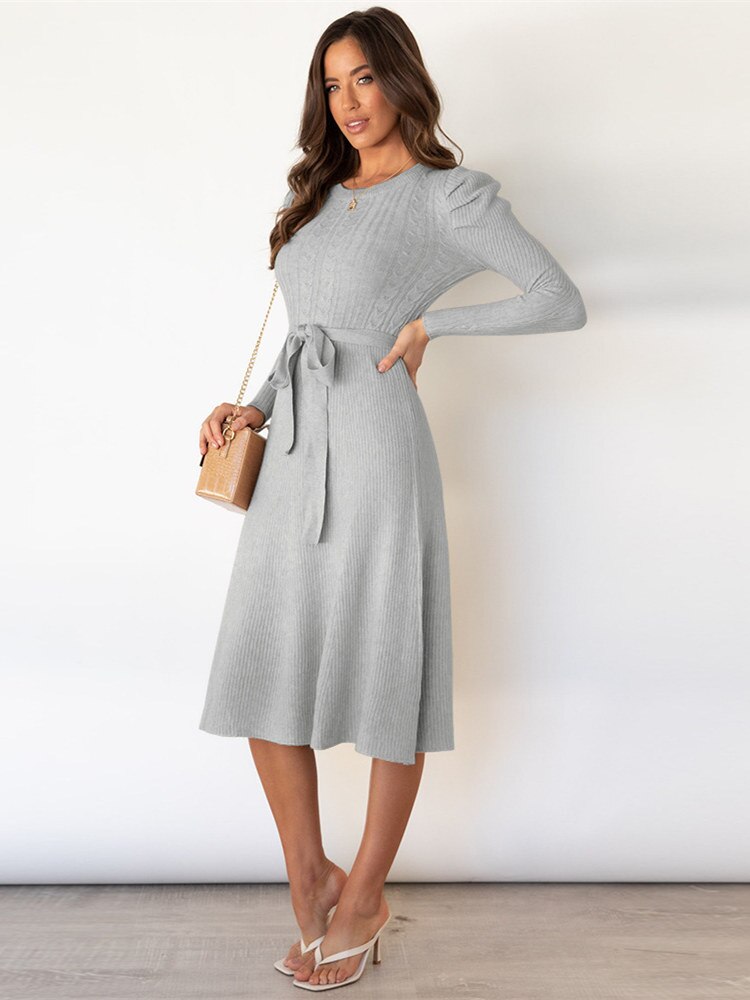 Robe Midi Longue à Manches Longues 2