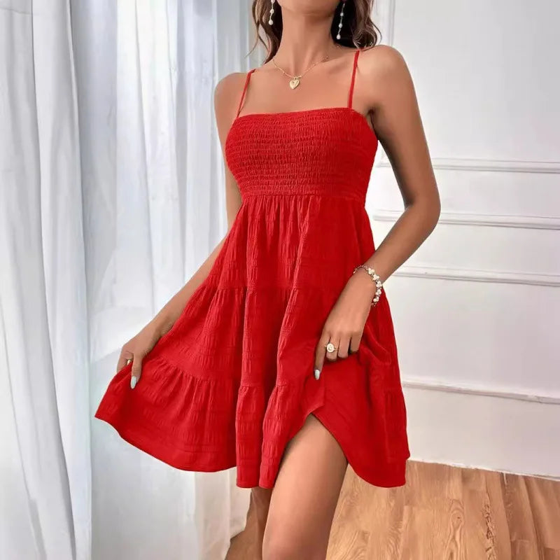 Robe Mini Bustier à Bretelles Spaghetti pour Femmes 8