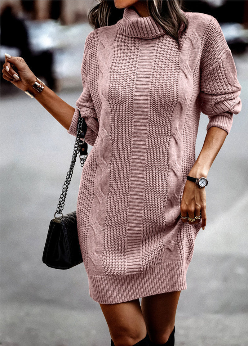 Robe Pull Femme Décontractée en Tricot Côtelé 5