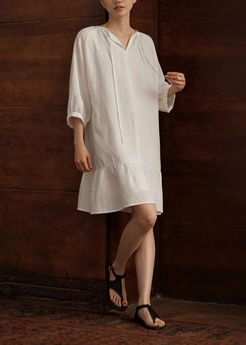 Robe d'été pour femme à lacets et col en V 2