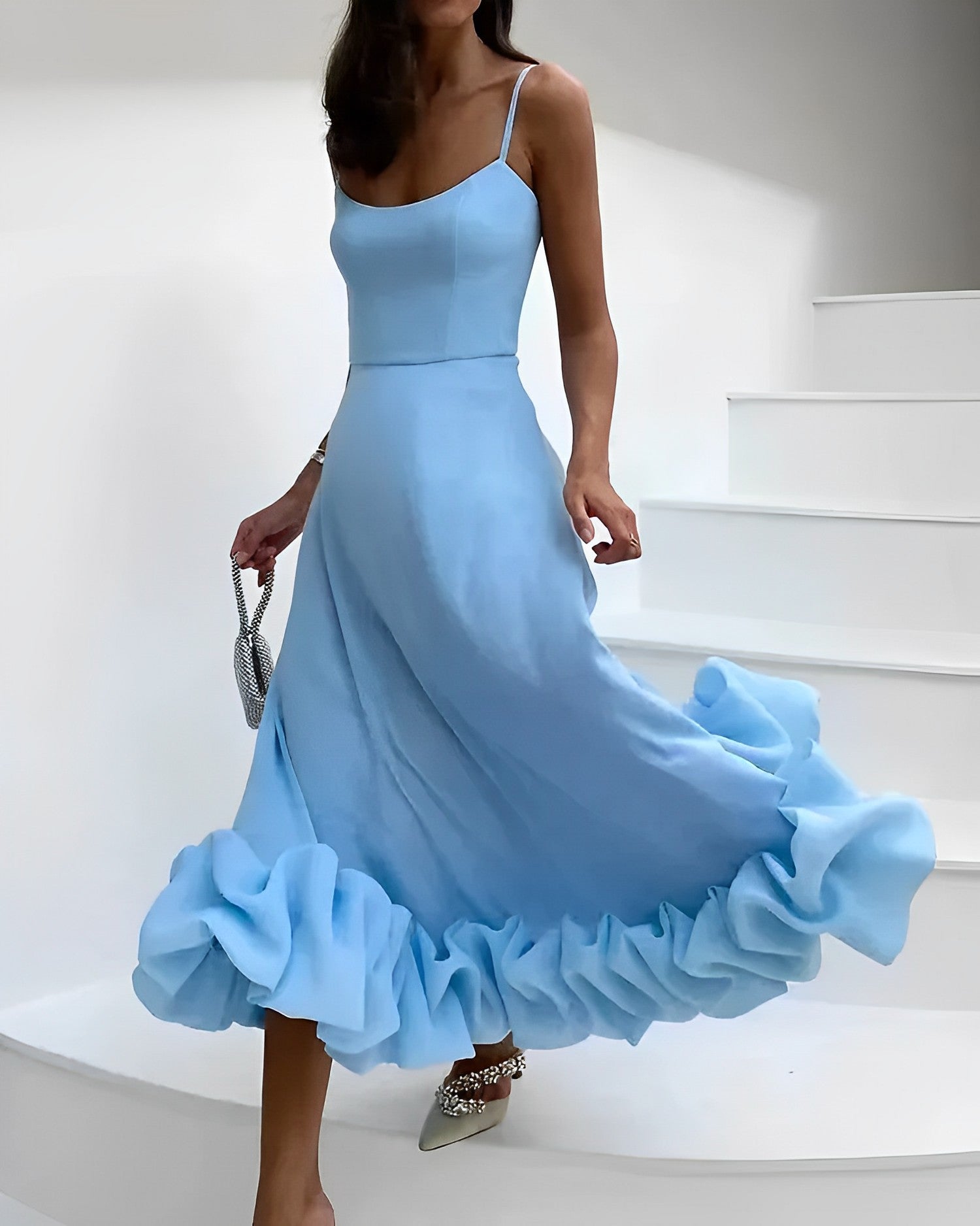 Robe de Soirée Mi-Longue Chic pour Femme - Robe Cérémonie Élégante 2