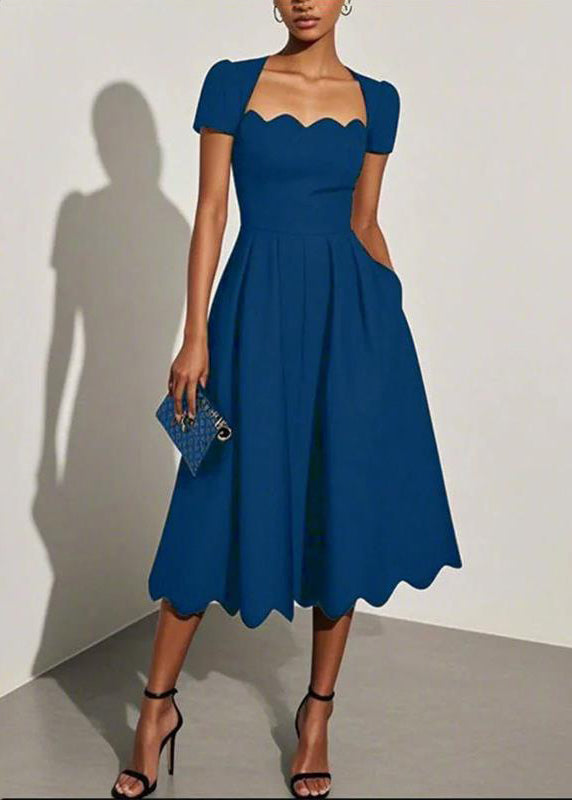 Robe formelle femme col carré ourlet large été 2