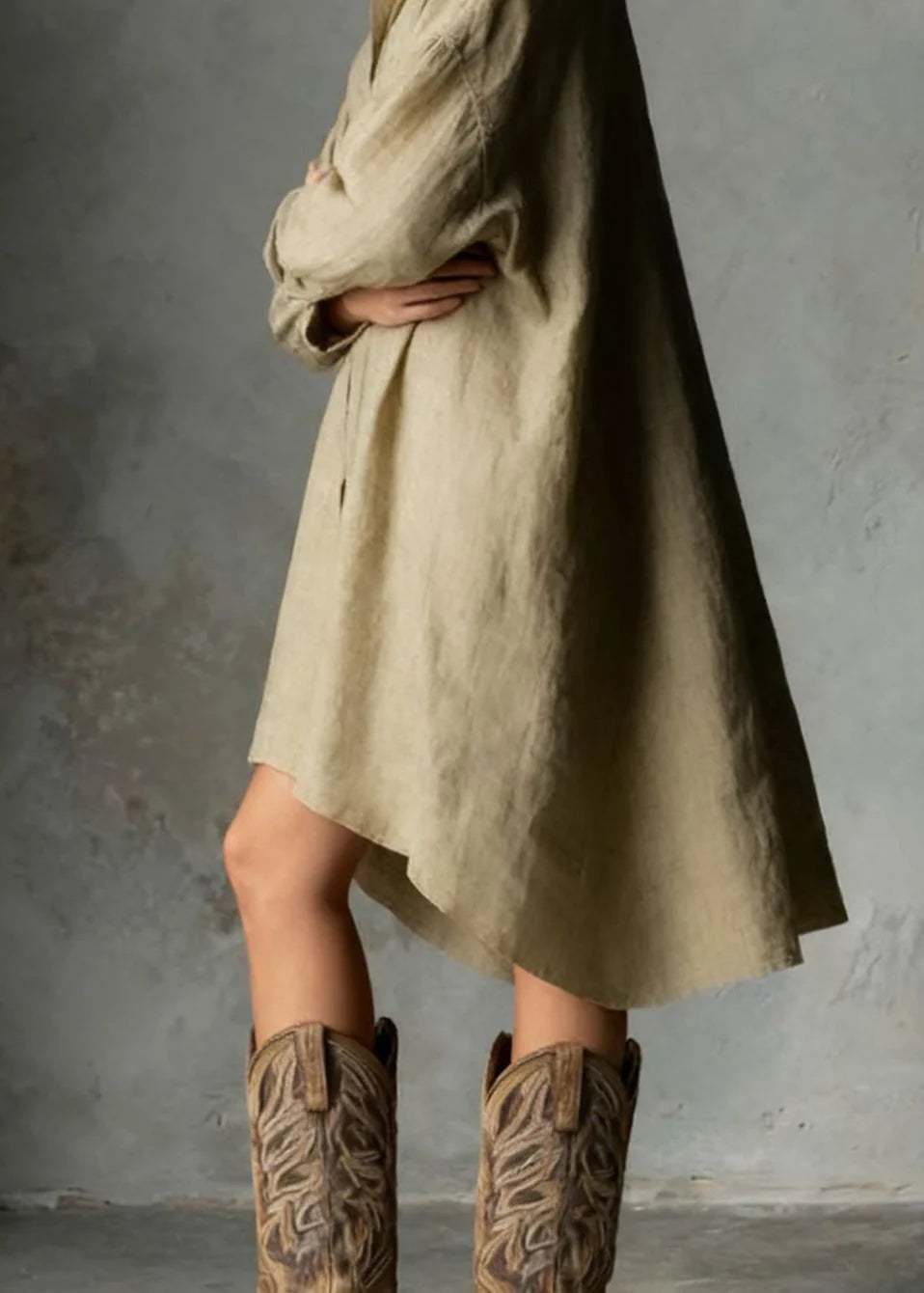 Robe longue décontractée à coupe asymétrique pour femme 0