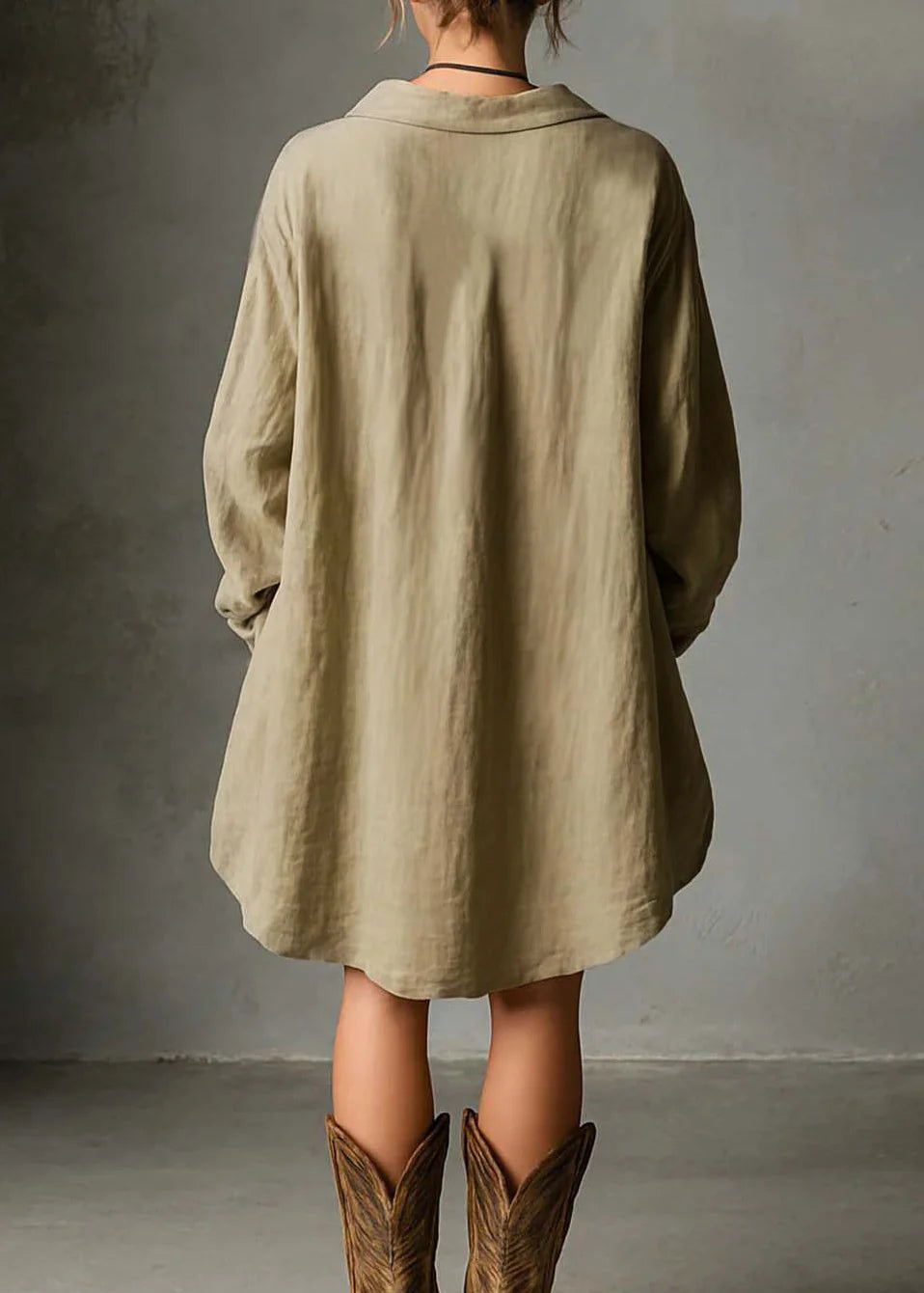 Robe longue décontractée à coupe asymétrique pour femme 3