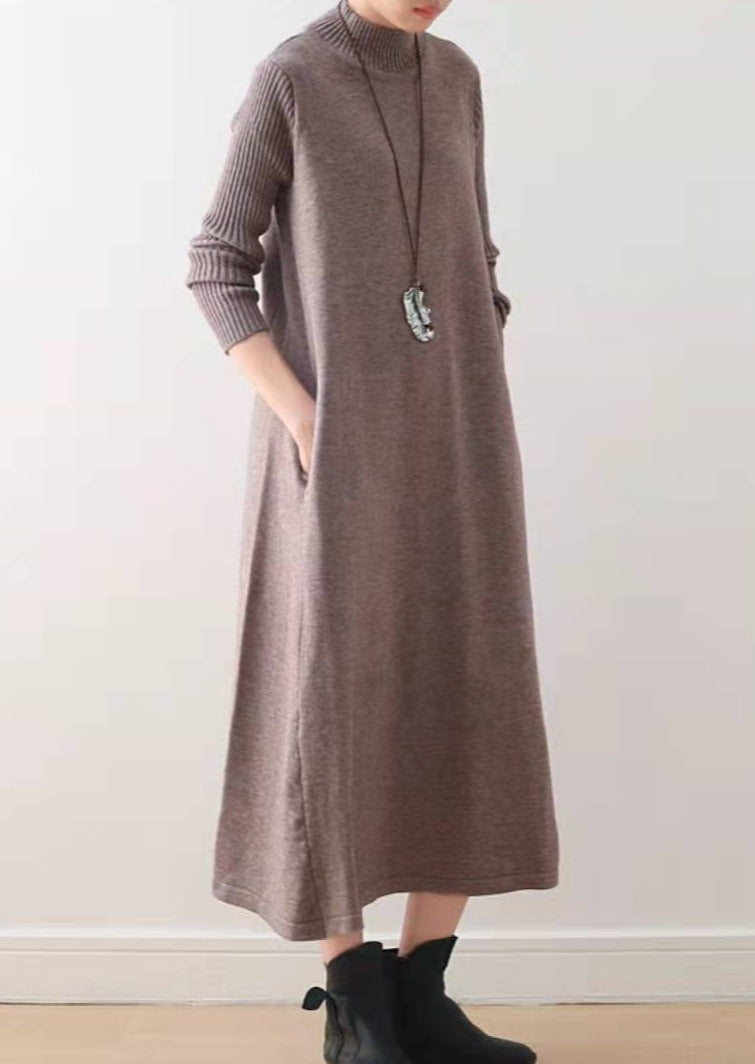 Robe maxi hiver pour femme grande taille style décontracté 2