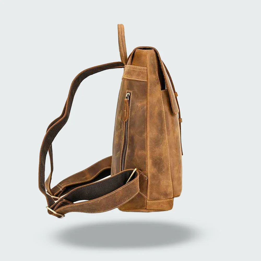 Sac à dos en cuir à rabat pour hommes 2