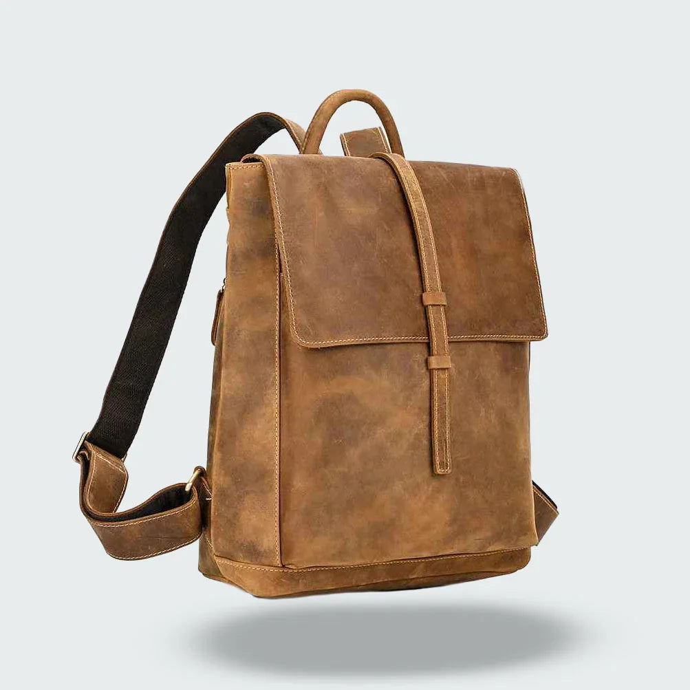 Sac à dos en cuir à rabat pour hommes 4