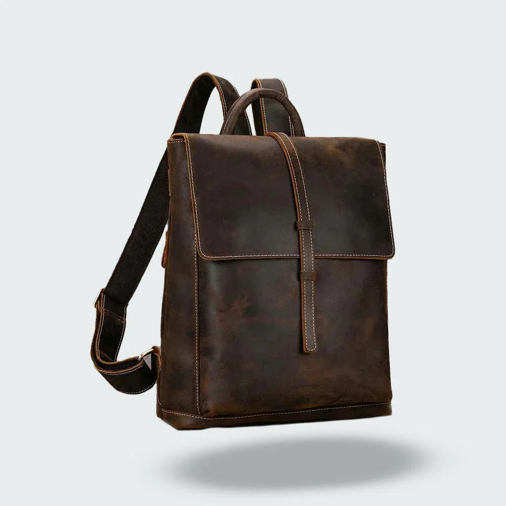 Sac à dos en cuir à rabat pour hommes 5