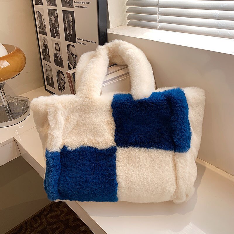 Sac à main pour femme en peluche tendance 12