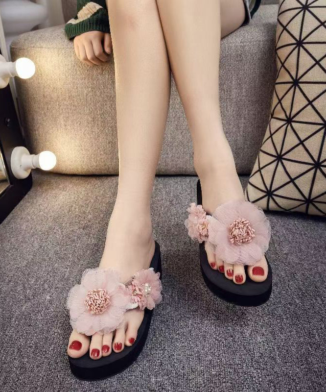 Sandales Femme Tongs à Fleurs 0