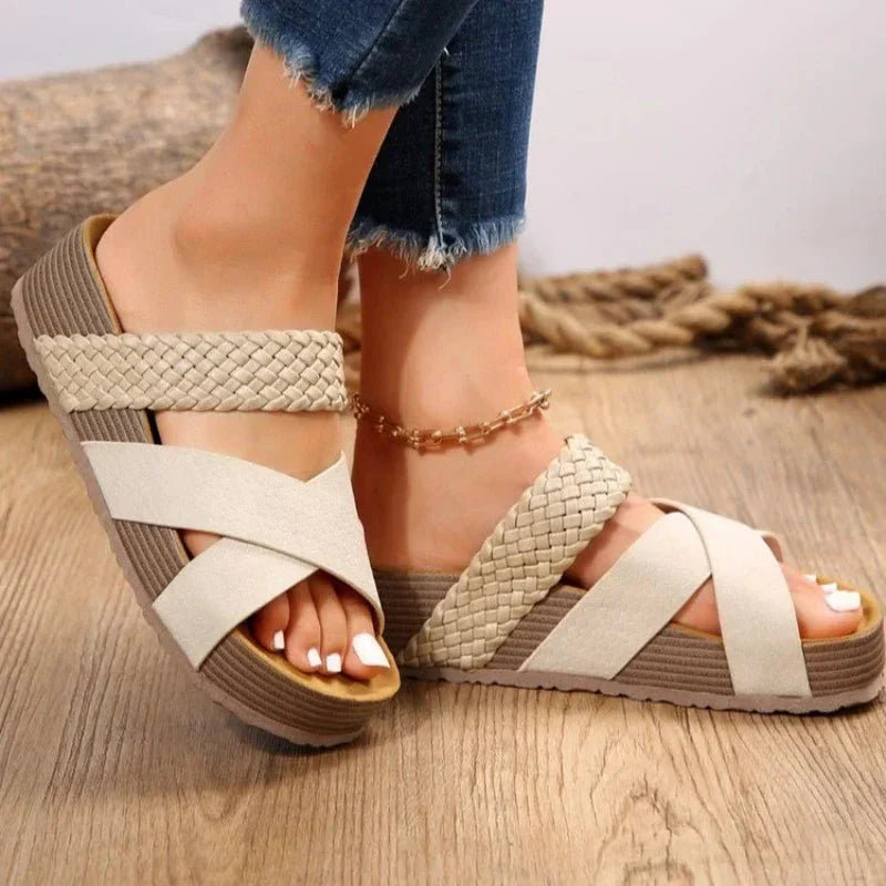 Sandales Femmes Orthopédiques Cuir Végétal Confortables 1