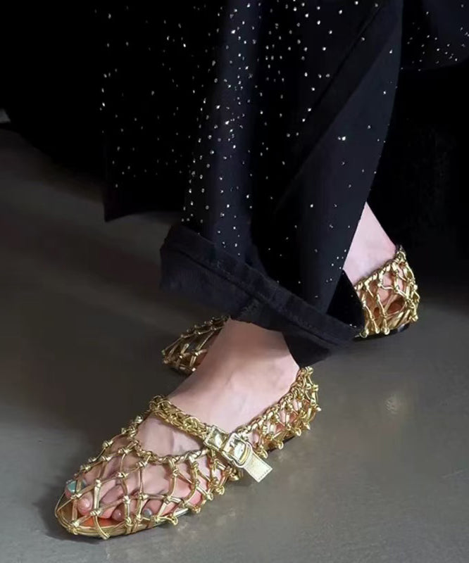 Sandales Pour Femmes Tissées Ajourées Avec Sangle À Boucle 1