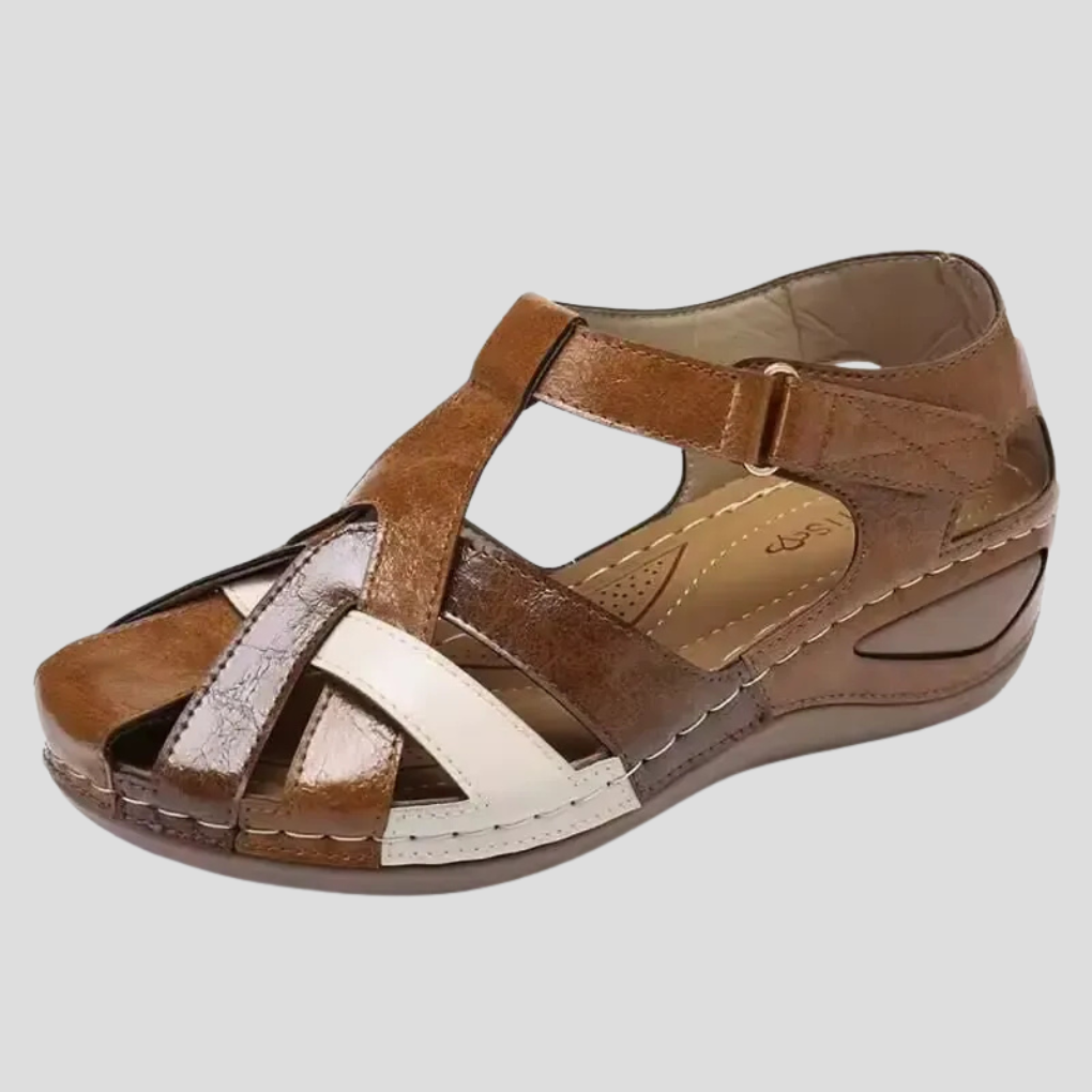Sandales à Bout Fermé pour Femmes Printanières Color Block 2