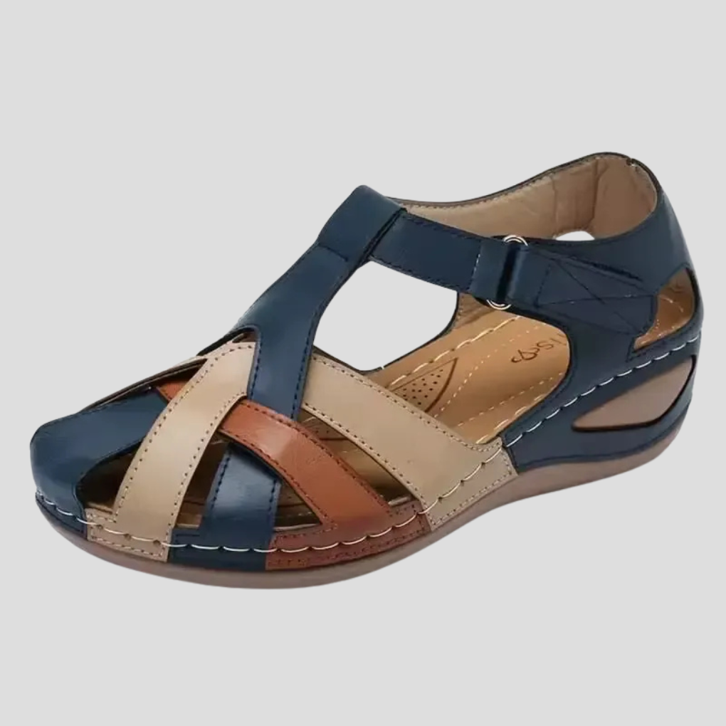 Sandales à Bout Fermé pour Femmes Printanières Color Block 3