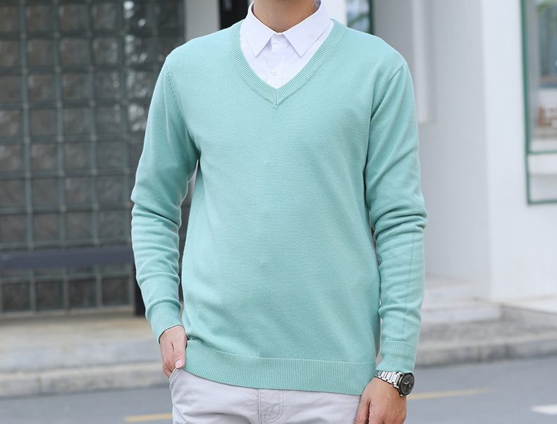 Pull Homme V-Neck Classique Hiver Polyvalent