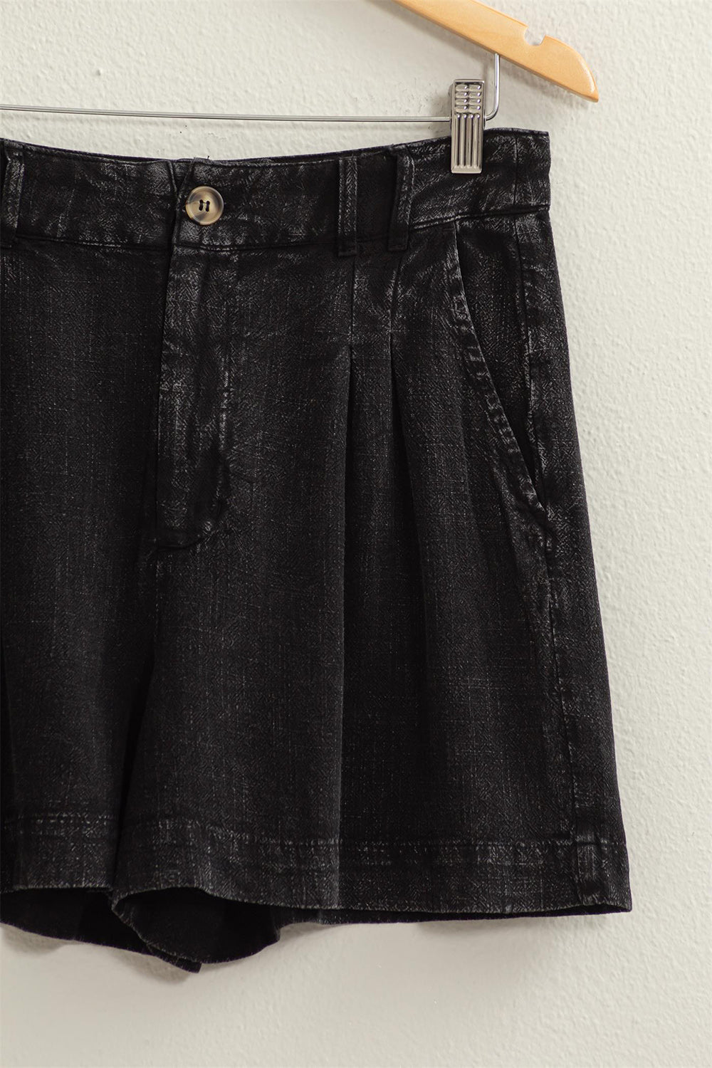 Shorts Femme Taille Haute Plissés en Lin Doux et Respirant 4