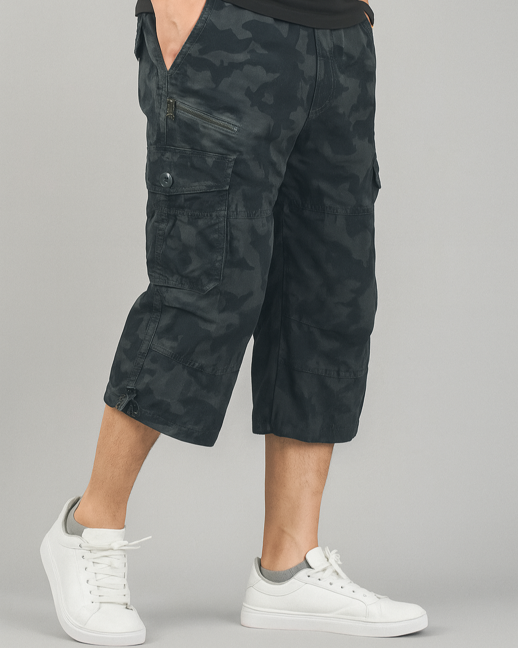 Shorts Pour Hommes Cargo Décontractés Avec Poches Fonctionnelles 1