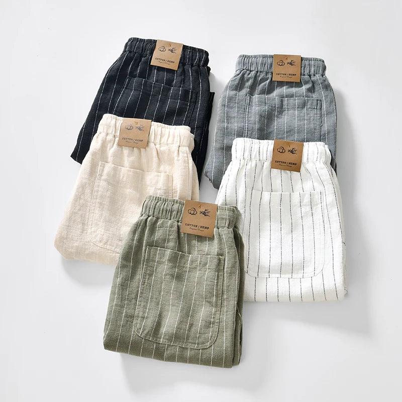 Shorts pour hommes décontractés à rayures 7