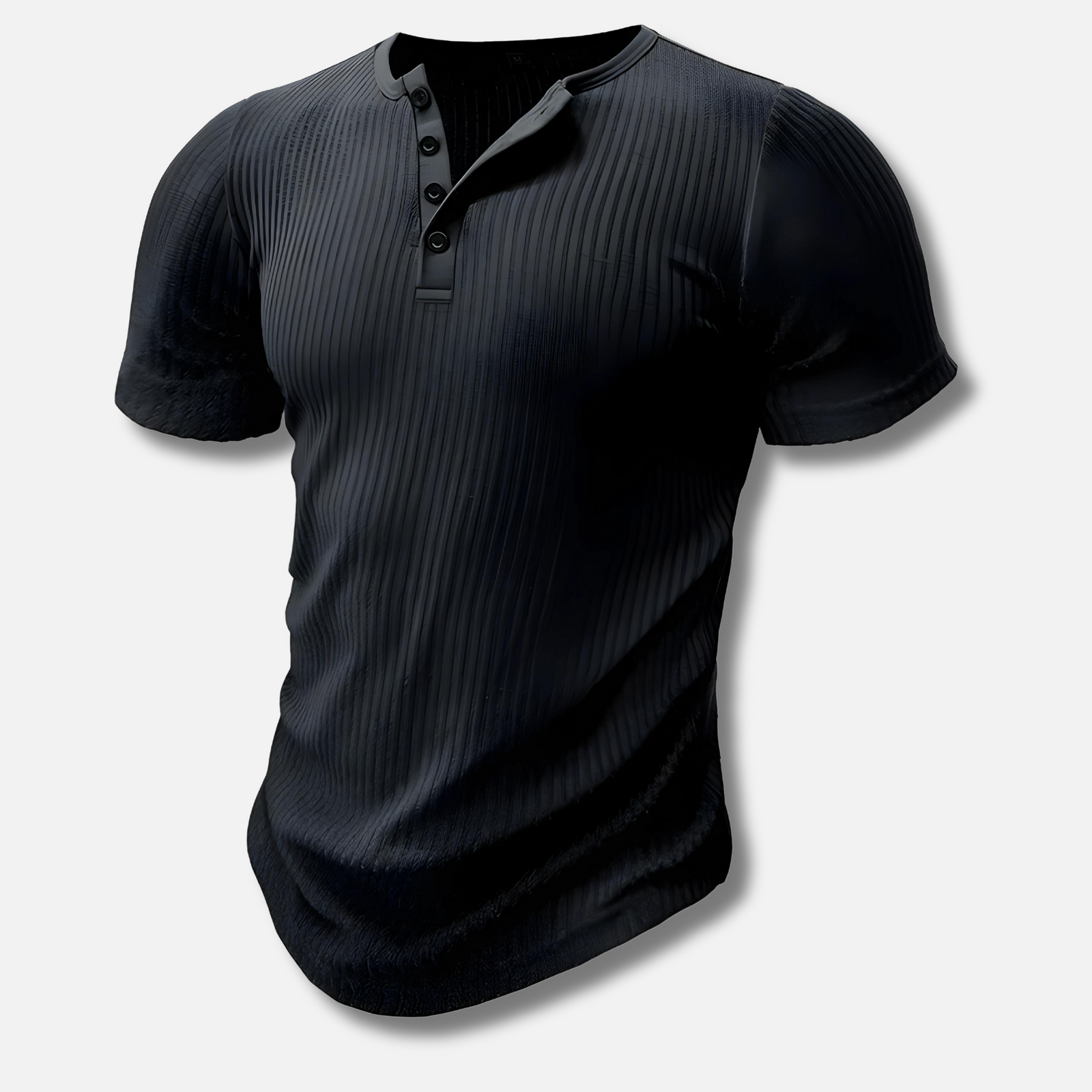T-shirt Henley Ajusté pour Hommes 1