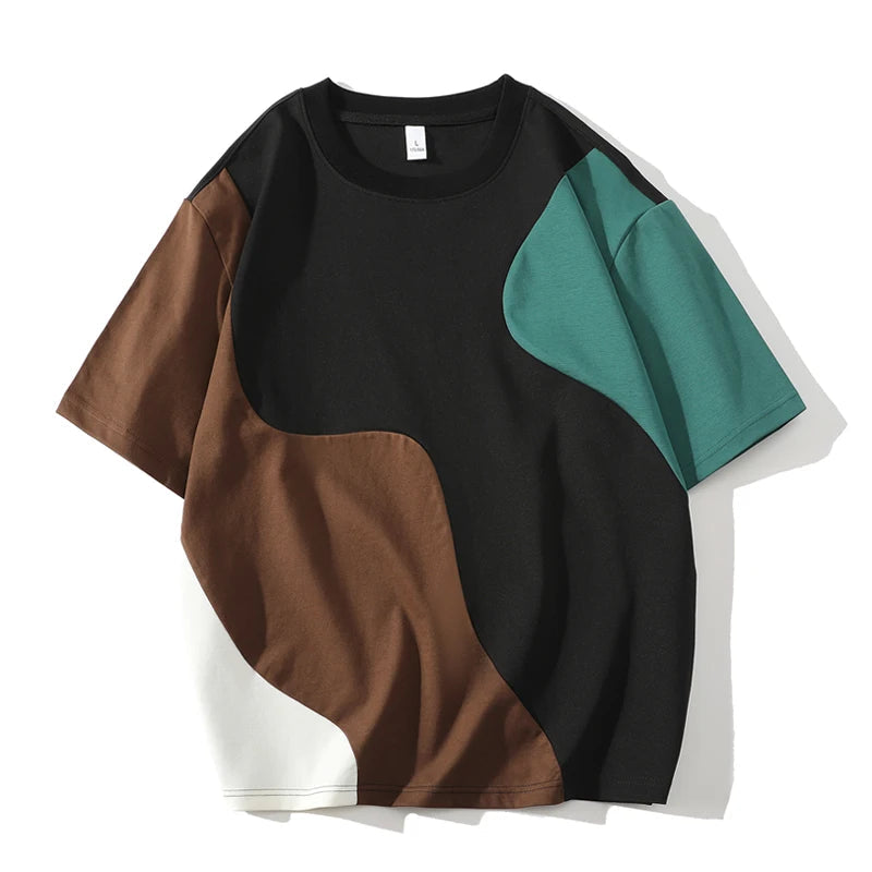 T-shirt Homme à Blocs de Couleurs Modernes 0