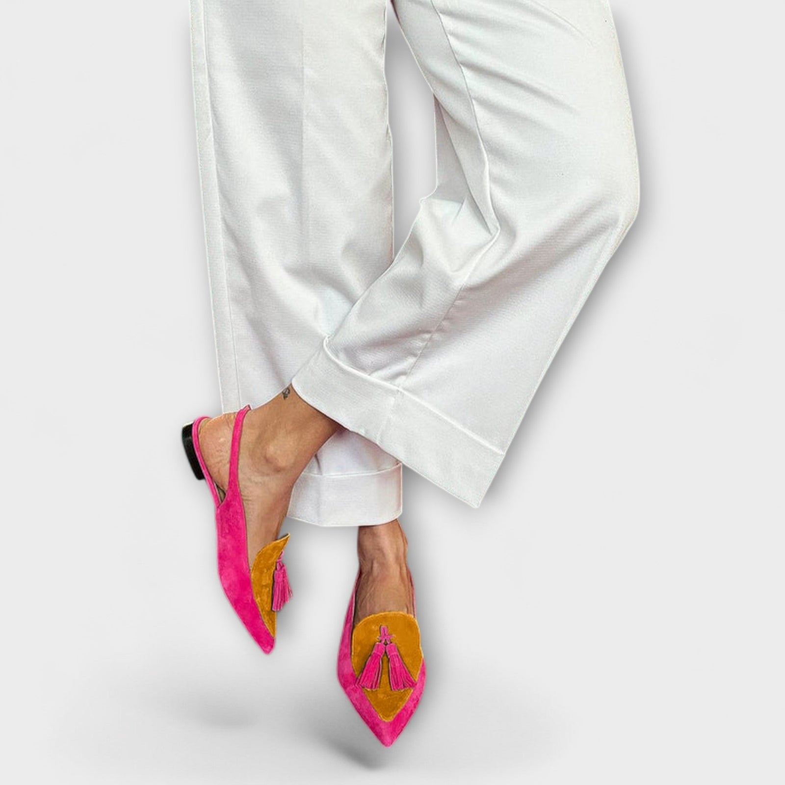 Talons Femme Slingback avec Pompons 1