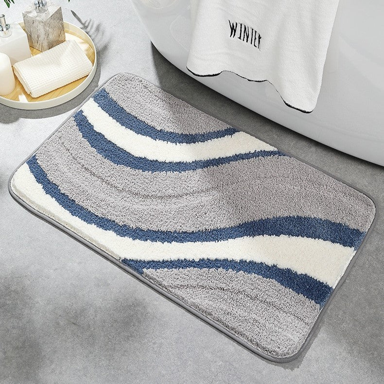 Tapis de bain contemporain en peluche avec motif ondulé 5
