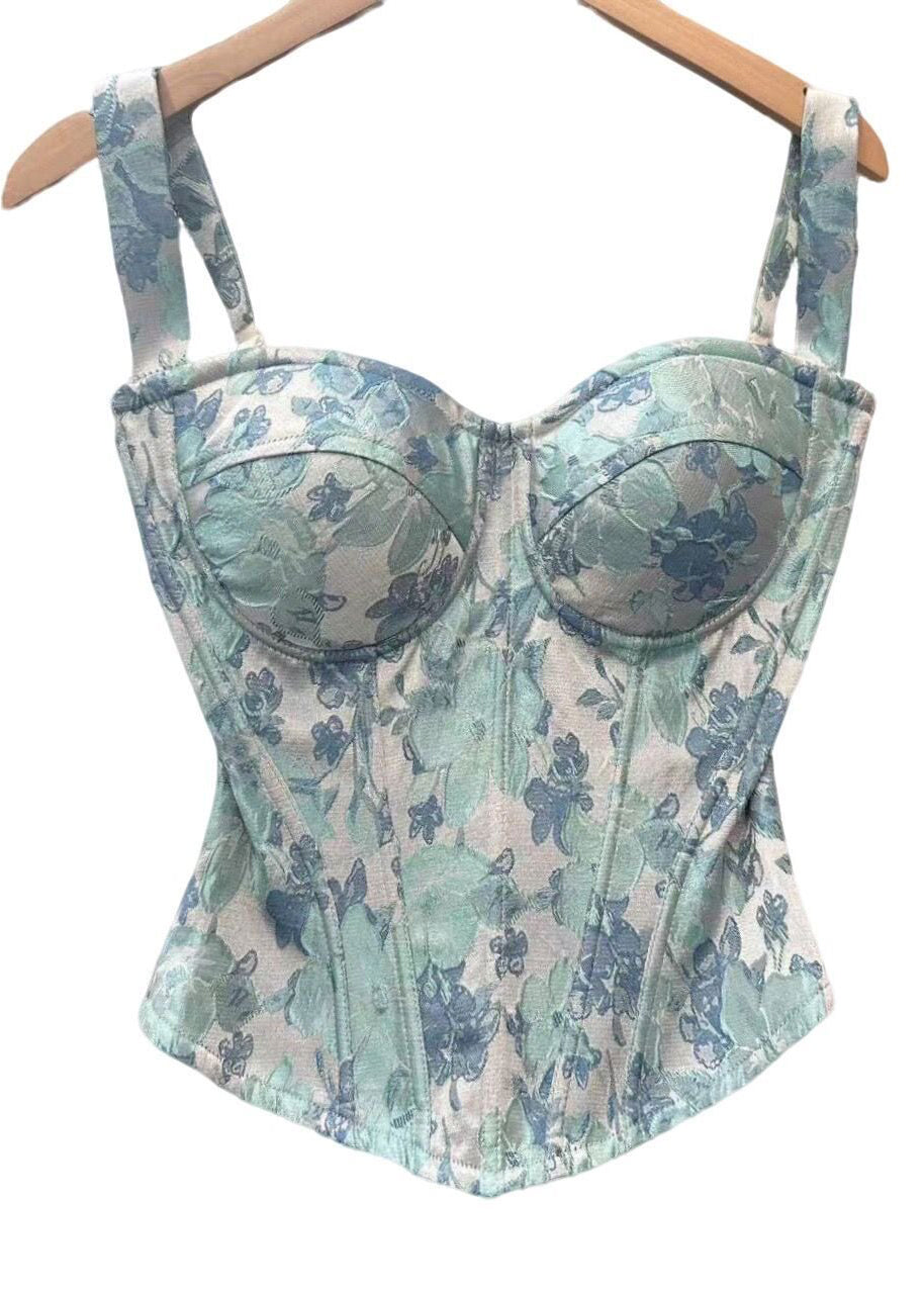 Top Caraco Femme Style Jacquard à Motif Arêtes de Poisson 4