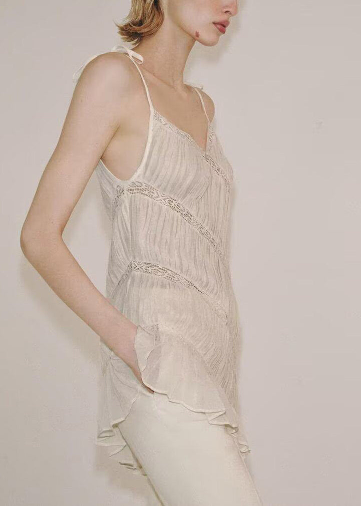 Top Femme Asymétrique Sans Manches Patchwork Moderne 1
