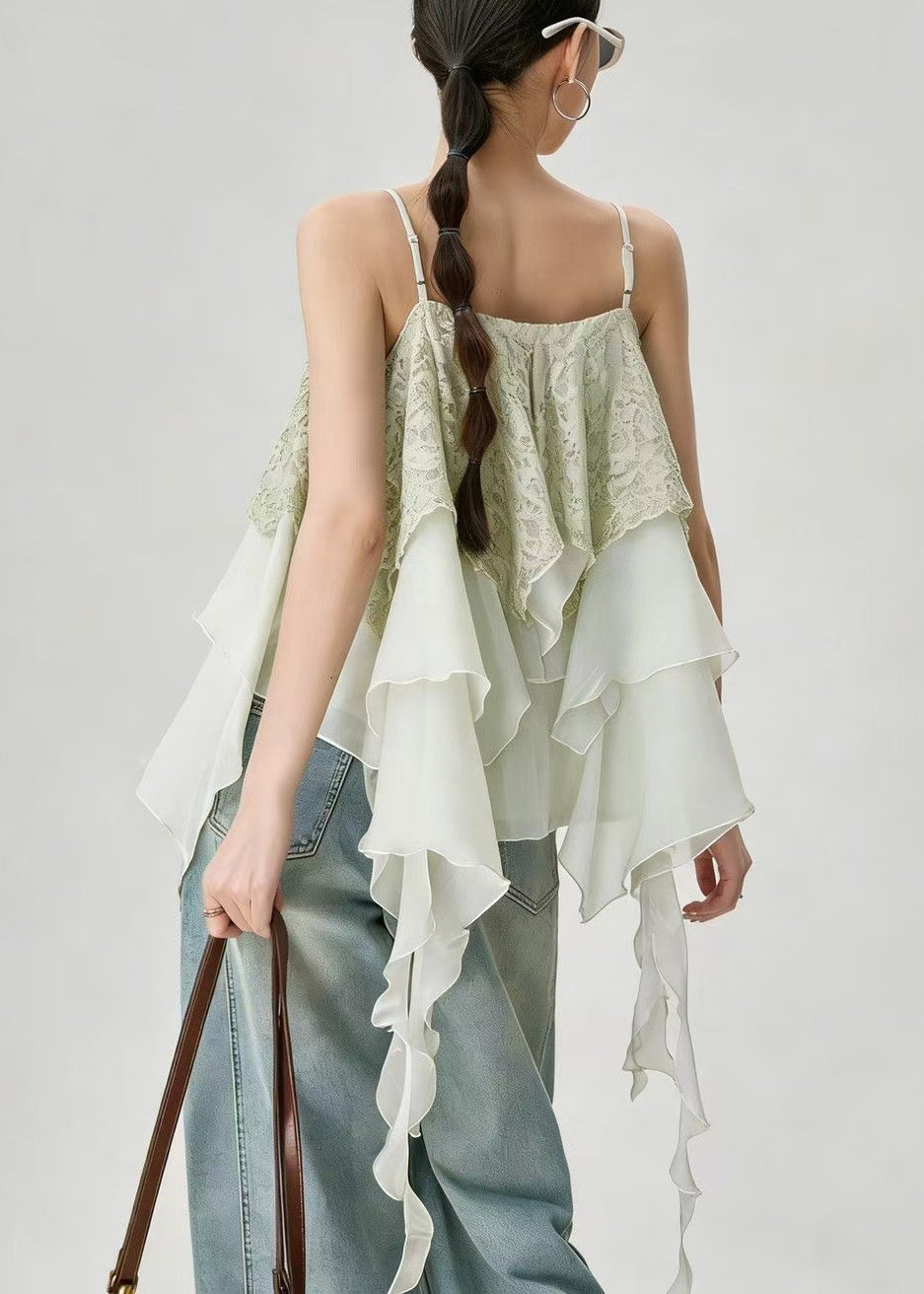 Top Femme Asymétrique Superposé Style Décontracté 0