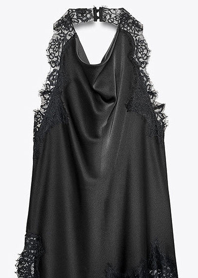 Top Femme Asymétrique à Col Licou avec Détails en Dentelle 4