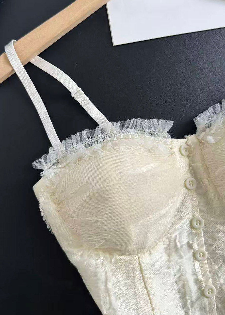 Top Femme Bretelles Spaghetti Patchwork Dentelle Estival 2