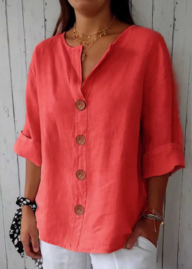 Top Femme Col V Imprimé Patchwork Style Bohème 2