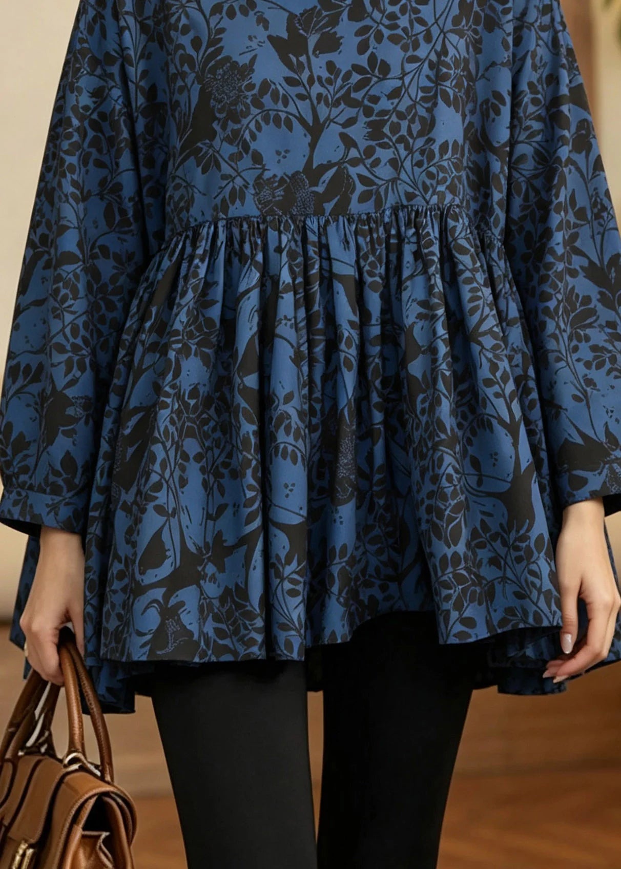 Top Femme Patchwork à Imprimé Froissé Automnal 3