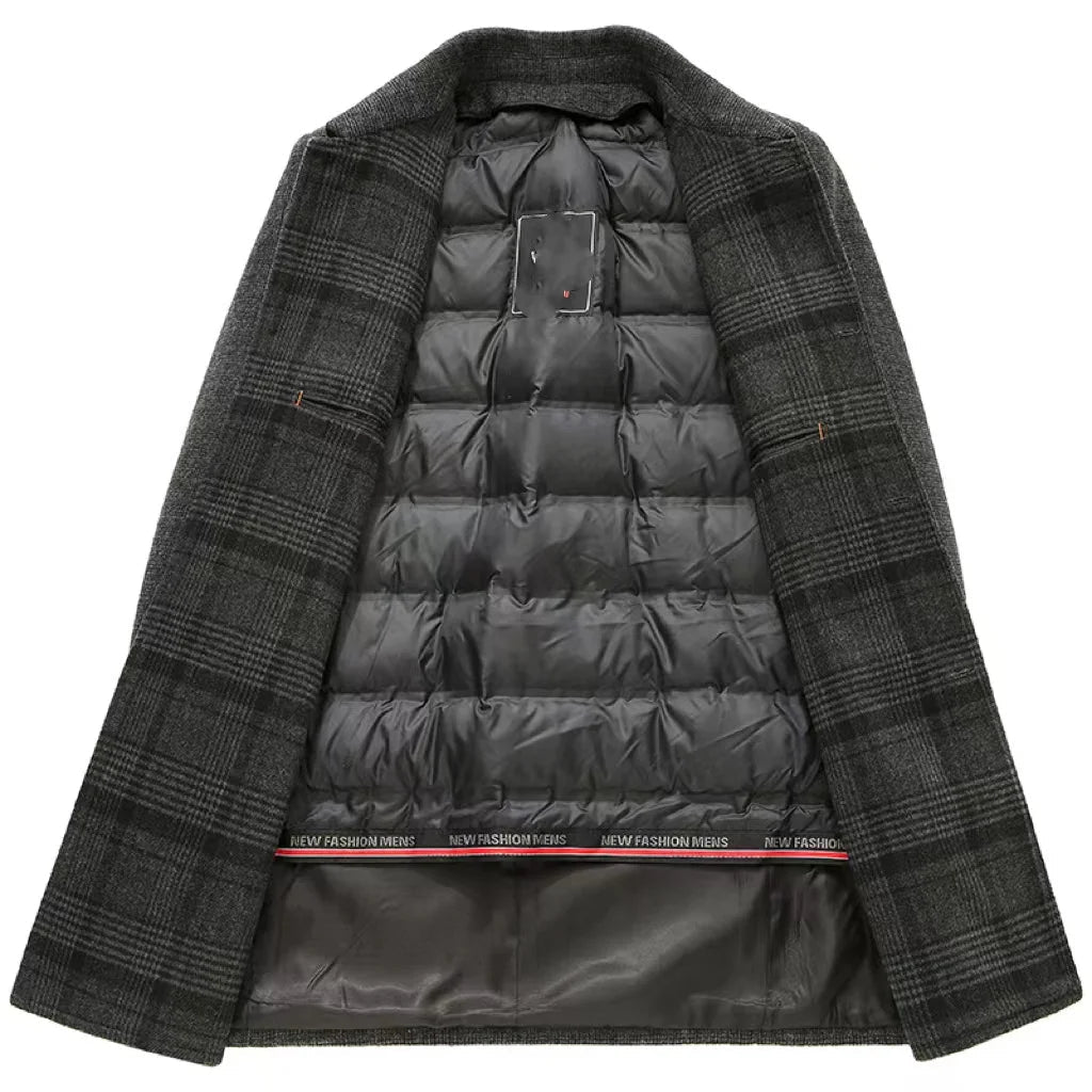 Trench Femme Classique À Motif À Carreaux Avec Duvet Amovible 4