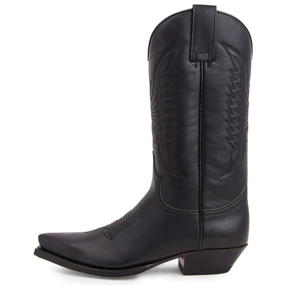 Bottes Cowboy Homme Cuir Durable Style Western Authentique 2