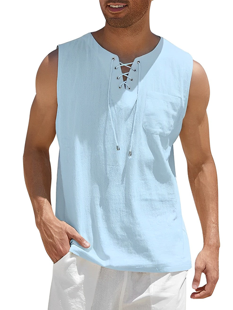Haut Homme Coton Respirant Manches Courtes Casual 4