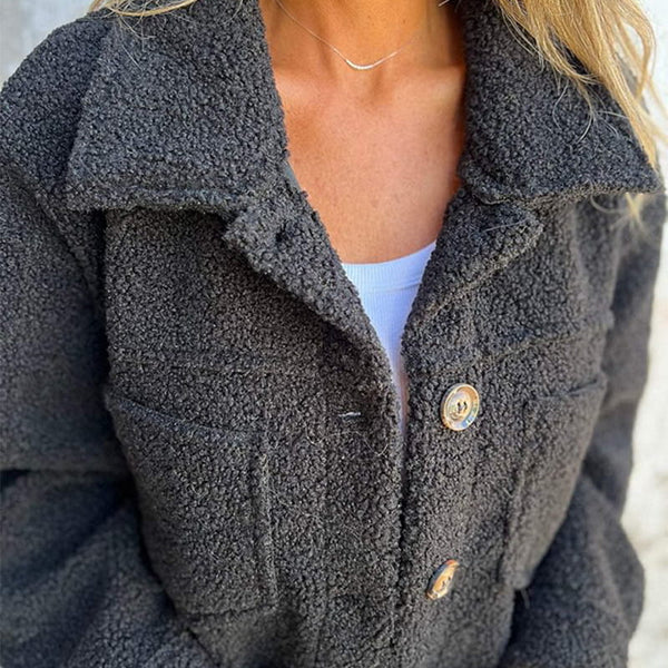 Veste Boutonnée Femme en Style Sherpa 4