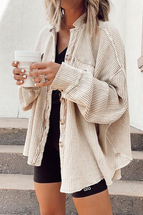Veste Boutonnée en Velours Côtelé pour Femme 0