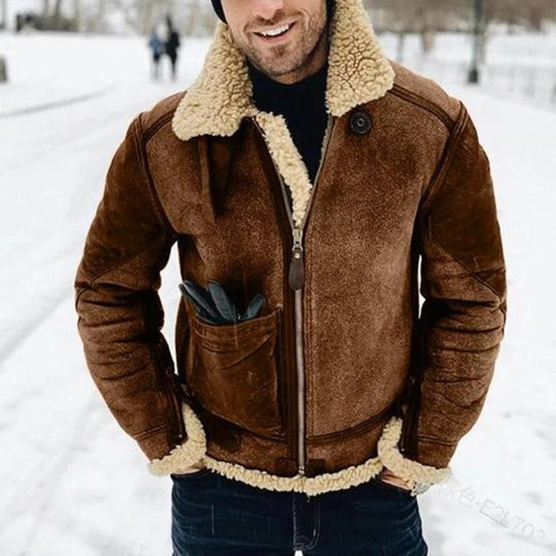 Veste Cuir Homme Moderne Ajustée avec Poches Fonctionnelles 3