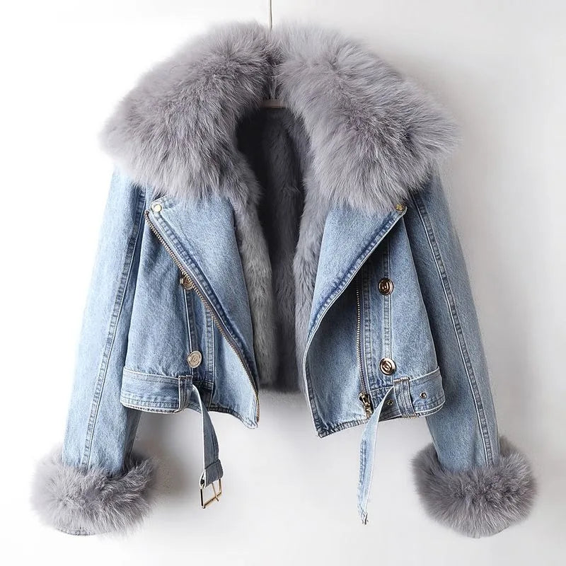 Veste Femme Motard Ceinturée avec Bordure Chic 2