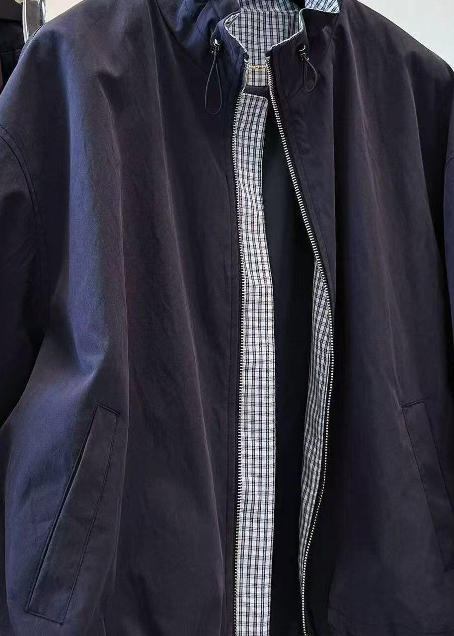 Veste Femme Patchwork à Col Montant et Cordon de Serrage 2