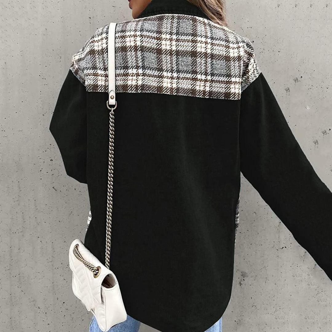 Veste Femme Tendance Automne Design À Carreaux 2