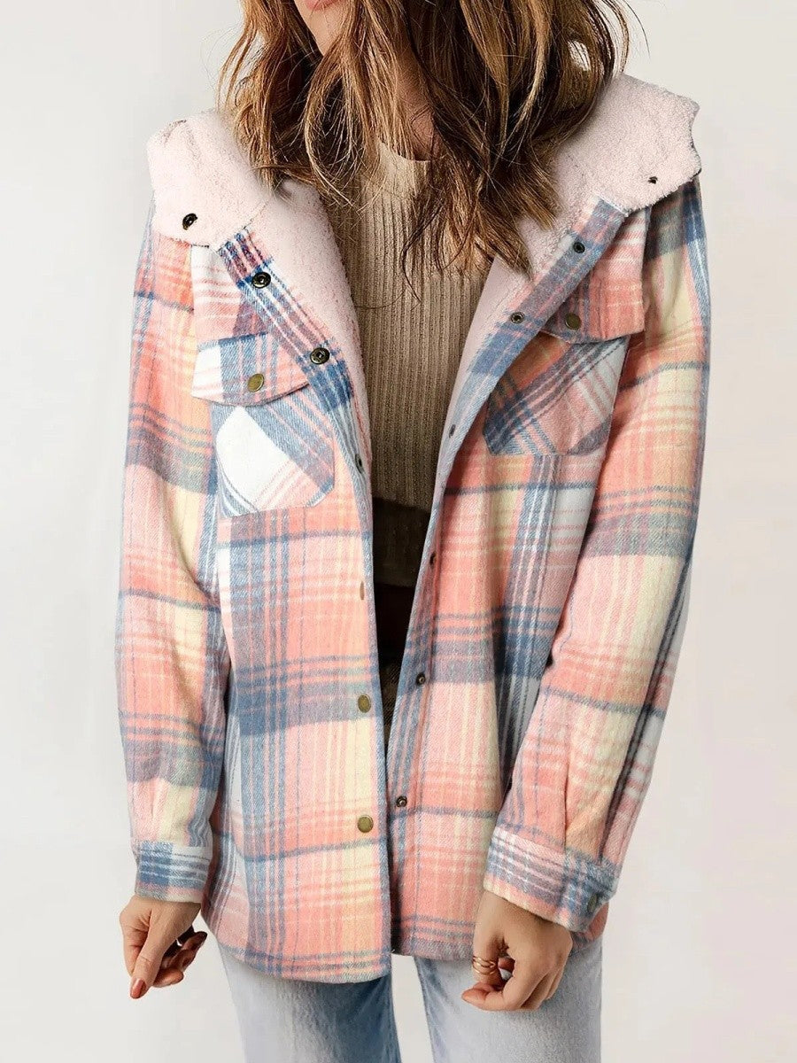 Veste Femme à Carreaux avec Capuche 6