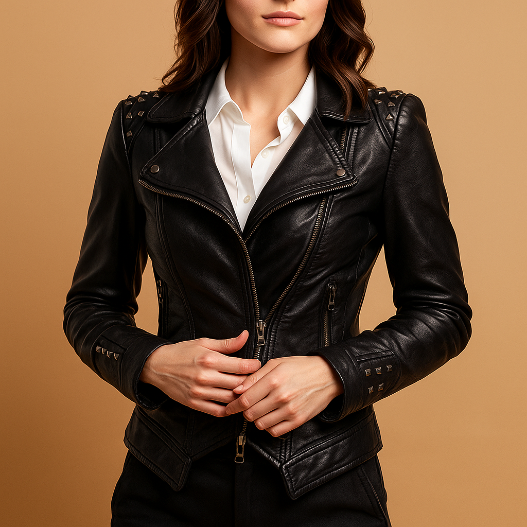 Veste Femme en Cuir Style Gothique 1