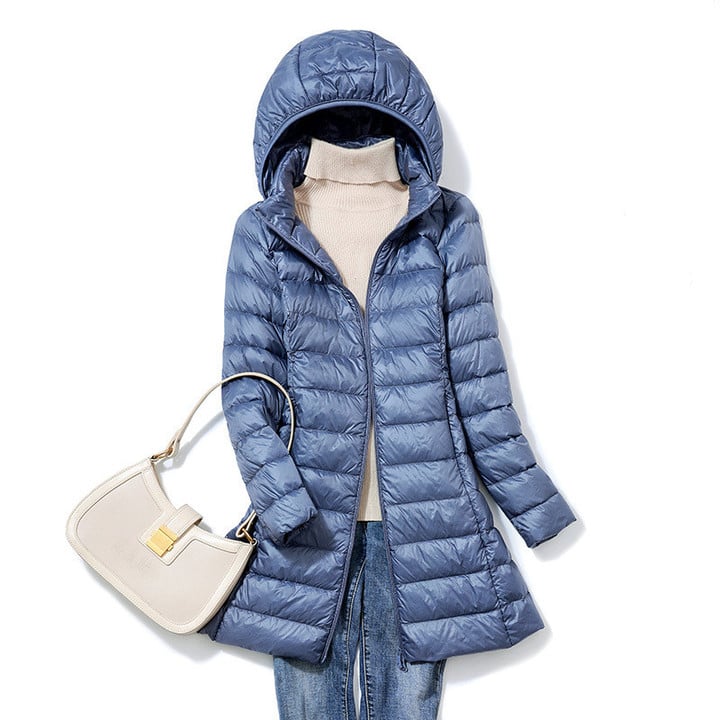 Veste Hiver Femme Ultralégère Casual avec Capuche Amovible 4