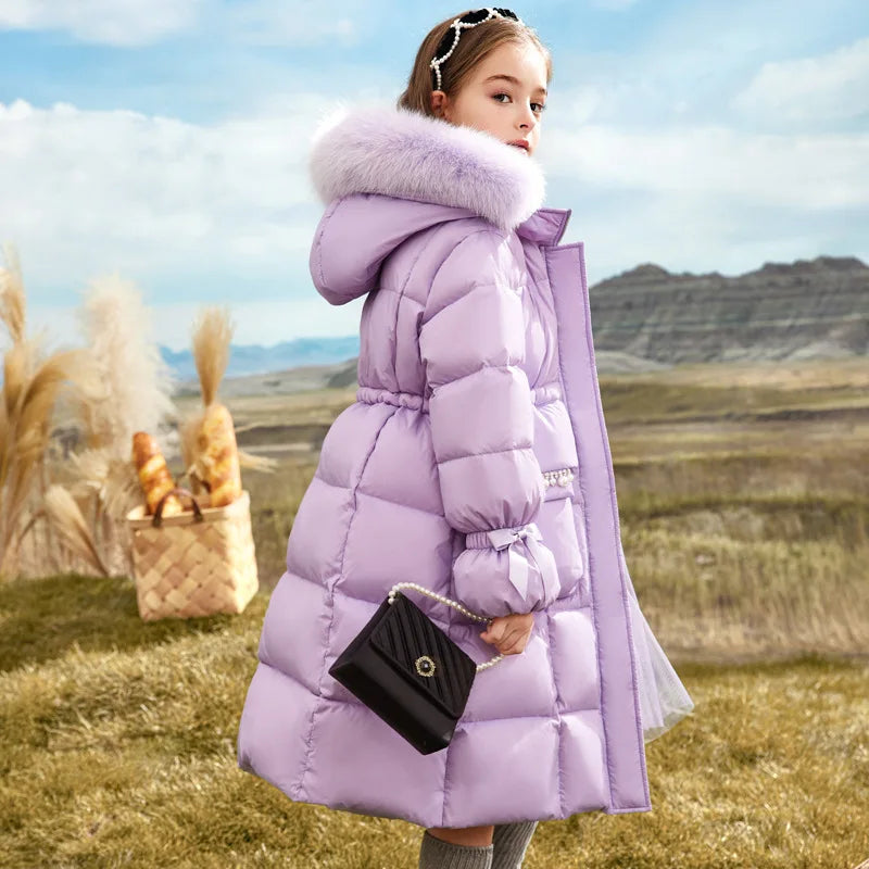 Veste Hiver Fille Avec Capuche et Doublure Chaude 1