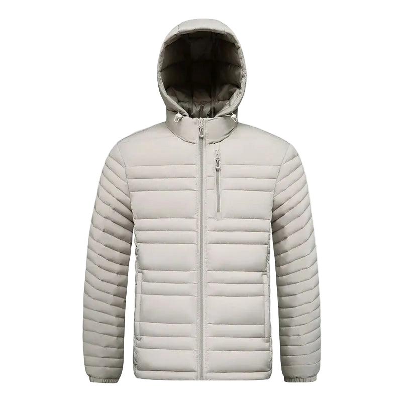 Veste Homme Matelassée avec Capuche Amovible et Poches Latérales 0