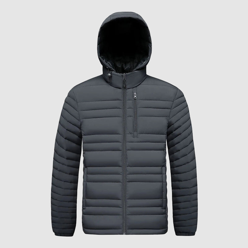 Veste Homme Matelassée avec Capuche Amovible et Poches Latérales 2