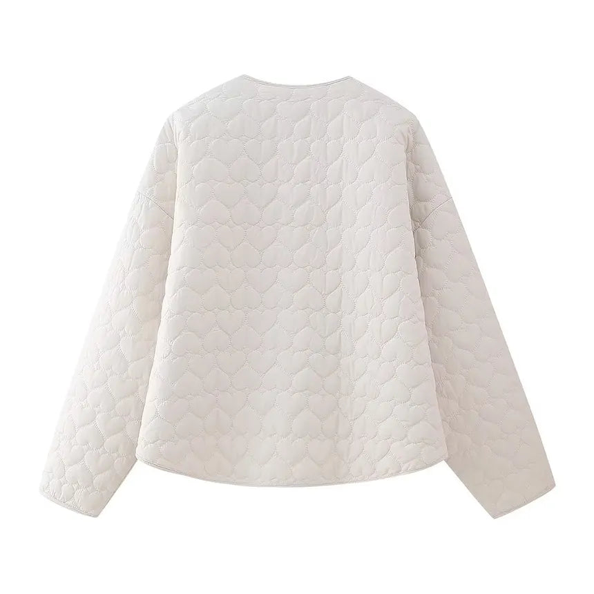 Veste Matelassée Femme à Motif Coeurs 1